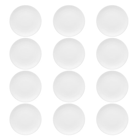 Oxford Coup 12 Large 11.22" Dinner Plates in White